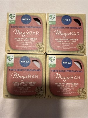 Nivea Magic Bar 4 Stück Feste Gesichtsreinigung Make-Up Entferner Schwarzer Tee 