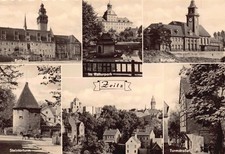 Postkarte Zeitz, Rathaus & Bahnhof, ungelaufen 1967, TOP Zustand!