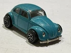 Rare Hot Wheels VW Bug 1988 Mattel Diecast Volkswagen Beetle Blue Vintage Toy
