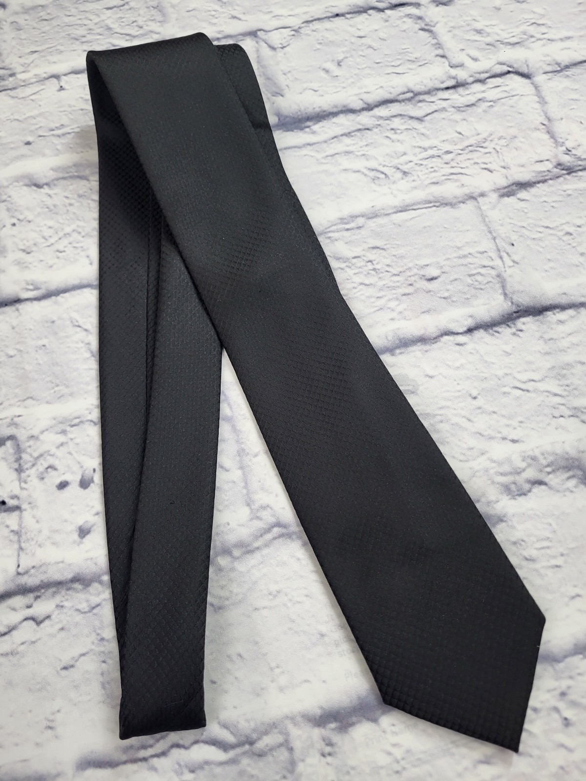 Apt. 9 Polyester Tie Black Solid Geometric Men Ne… - image 2