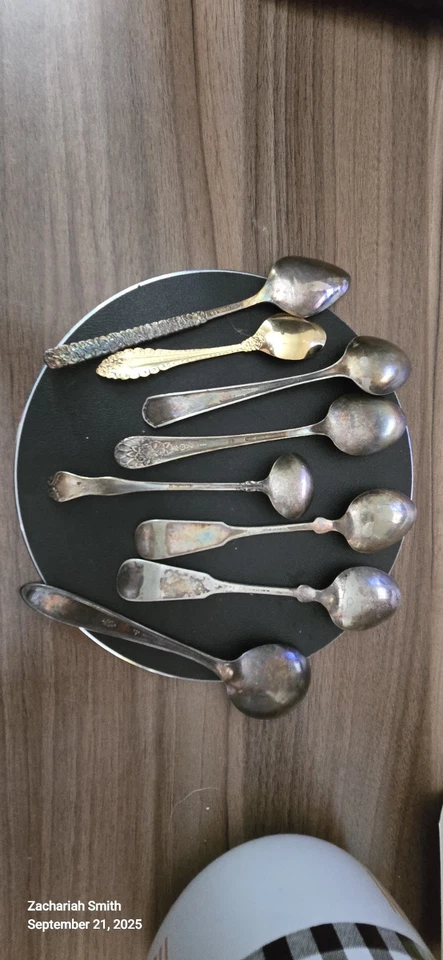 Vintage 8 Piece Lot Of Silver Spoons 1847, 1905, 1900, 1800. Collection Filler - Image 3 of 4