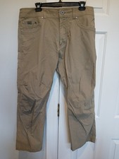 Kuhl Revolvr Outdoor Pants Size 36x28 Tan Khaki Hiking Utility Stretch NICE EUC