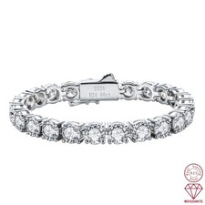 Real D Color VVS1 MOISSANITE Tennis Chain Bracelet   Passes Tester   925 Silver
