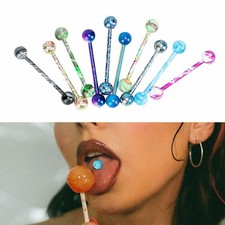 10 PCS/Set Stainless Steel Tongue Rings Of Beautiful And Attractive Tongue Rings
