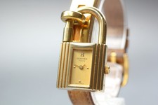 【Quasi MINT】HERMES Kelly Orologio Lucchetto Donna in Pelle Marrone 20mm Qz...