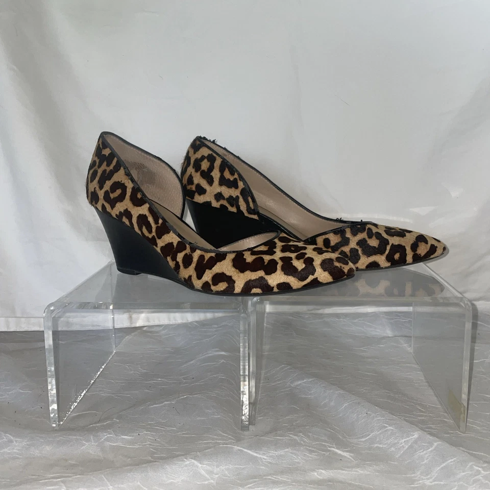 Zapatos de salón Franco Sarto Felice2 cuero pelo de becerro cuña talla 7 leopardo ligeramente usados Foto 2 de 4