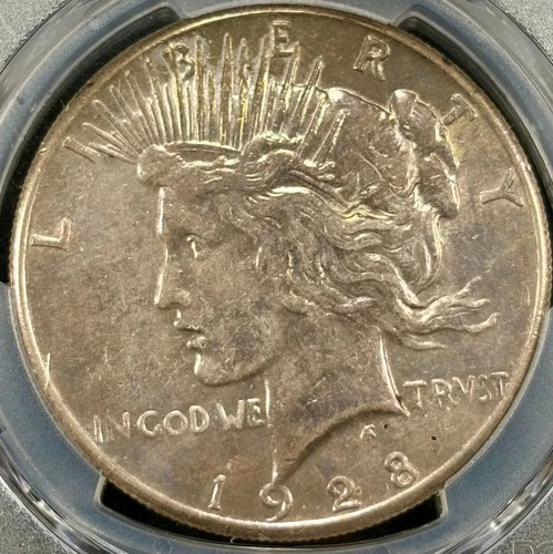 1928 PCGS Genuine - Cleaned - AU Detail - Silver Peace $1 - Key Date