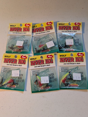 6 WALLEYE BASS WOLF RIVER RIGS BY STOPPER WITH TIED FLY