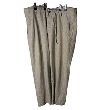 Perry Ellis Mens Pants 36x28 Natural Linen Blend Pants Coastal Beach Resort Read
