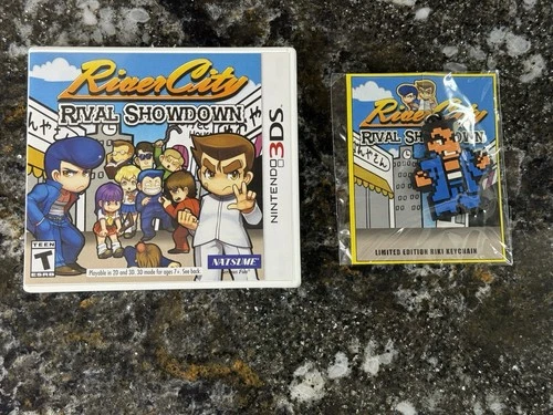 River City: Rival Showdown (Nintendo 3DS, 2017) COMPLETE CIB W/ KEYCHAIN NICE!!