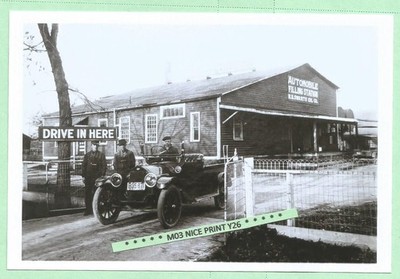 Found PHOTO Old Oil Co Gas Service Station Vintage Convertible Car