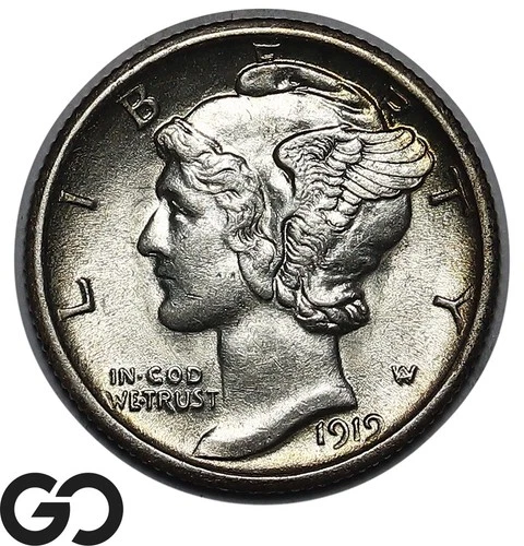 1919-S Mercury Dime Choice BU++ Full Split Bands
