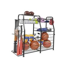 Garage Sports Equipment Organizer with Wheels - Ball Storage Small No Wheels