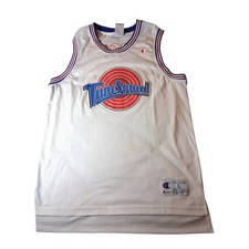 Vintage Champion Michael Jordan Space Jam Tune Squad Jersey White Mesh Mens L 23