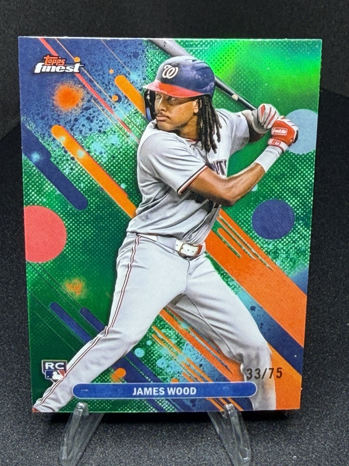 Topps Finest 2025 James Wood #100 Common Green Refractor /75 RC Nationals MLB