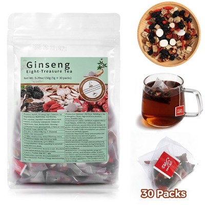 30/60 Packs Ginseng Eight Treasure Tea Bags - Red Date Kidney Health Herbal Tea