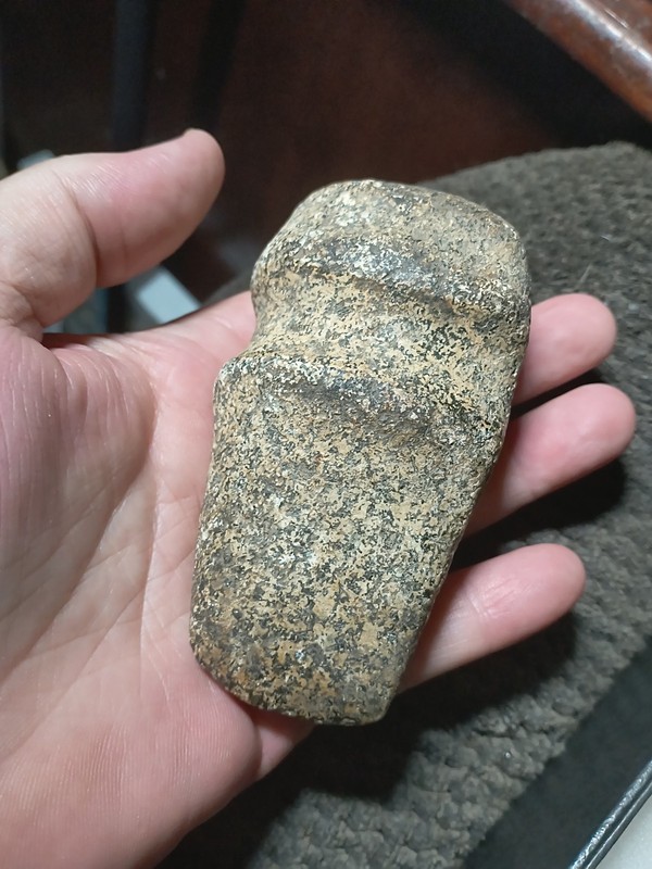 Authentic Ohio Granite 3/4 Grooved Axe Fluted Base Indian Arrowhead Artifact