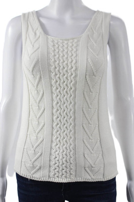 Helmut Lang Women Basic Sleeveless Scoop Neck Cotton Tank Size 4