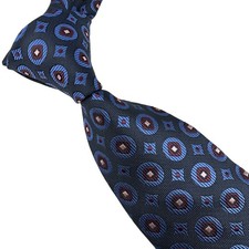 New Classic Geometric Dark Blue Purple Woven Skinny Silk Men's Tie Necktie 3.15"