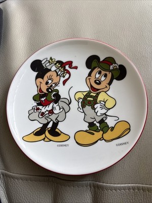 Disney Decorative Plate w/ Mickey & Minnie by Reutter Porzellan W Germany Label