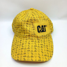 CAT Strapback Youth Baseball Cap Yellow One Size Adjustable Embroidered 6 Panel
