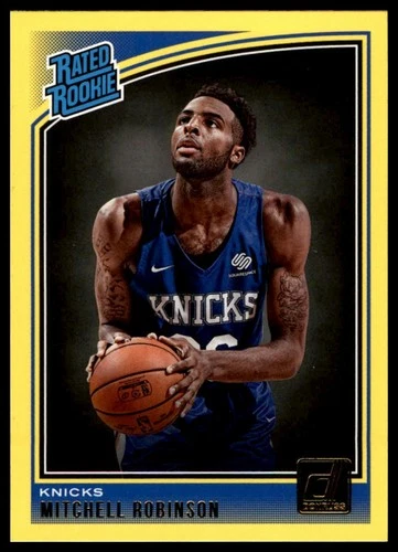 2018 Panini Donruss Basketball Yellow Flood Mitchell Robinson #163