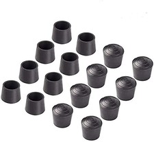 Mateda 1 inch Table Chair Rubber Leg Tips Caps, Pack of 16, 1 Inch, Black