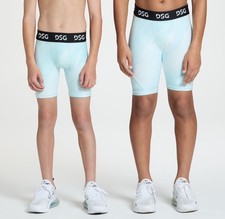 DSG Boys Print Light Blue Compression Shorts Size XL