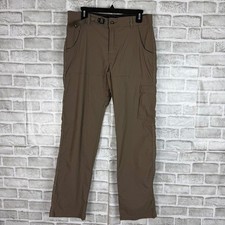PRANA Zion Dark Beige Nylon Stretch Lightweight Climbing Hiking Pants Medium 32