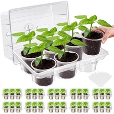 Vesici 10 Pack Seed Starter Tray Kit Seedling Starter Trays with 60 Pcs 4 Inc...