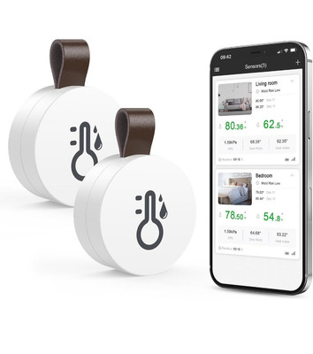 Funk Thermometer Hygrometer Mini Bluetooth 5.0 Luftfeuchtigkeit Temperatur 2er Pack