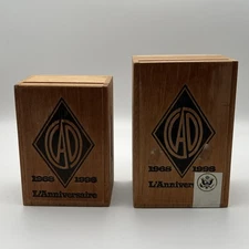 2 x Vintage 1998 C.A.O. International L'Anniversaire Wood Cigar Box Humidor RARE
