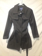 Rothschild Girl's Black Jacket Collared Tie Waist Long Button Down Size 14