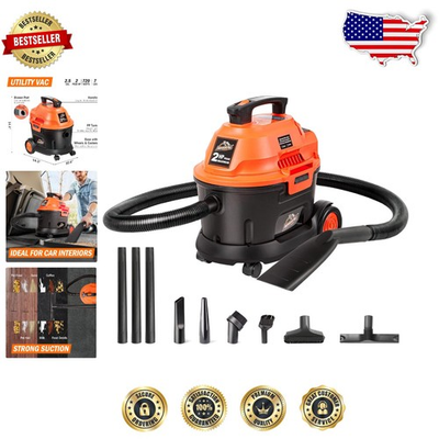 #ad Powerful 2.5 Gal Wet Dry Vac 2 HP Orange Black All Floors 13 Accessories $122.39