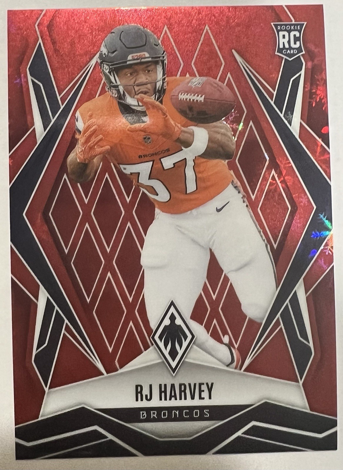 2025 Panini Phoenix - Rookies RJ Harvey #176 Red Winter /399 (RC)
