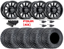 18x9 Black Wheel Tire Package 35 12.50 18 Mt Mud Terrain Tire Set F250 F350 Ford