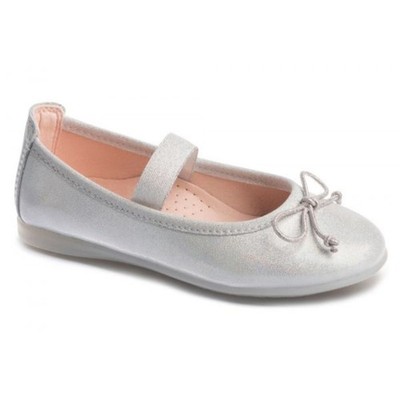 Pablosky Leather Ballerina With Silver Bow