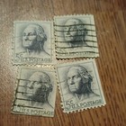 George Washington 5 Cent US Postage Stamps Lot of 4 Gray Machine Cancel Used — photo 1