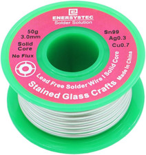 3.0mm Lead Free Solder Wire for Stained Glass Craft, Solid Core No Flux 50g, Cra