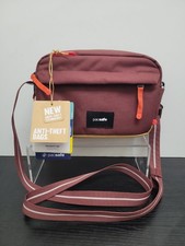 Pacsafe GO Anti Theft Crossbody Bag Adjustable Strap Maroon
