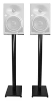Pair Rockville 37” Black Steel Speaker Stands For Neumann KH 120 Monitors