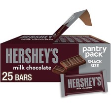 HERSHEY'S Milk Chocolate Snack Size, Candy Bars, 11.25 oz 25 Pieces 