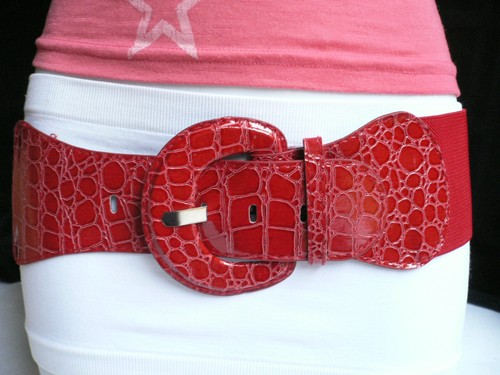 N WOMEN RED BELT HIP ELASTIC HIGH WAIST PLUS SIZE M-XXL - Picture 10 of 12