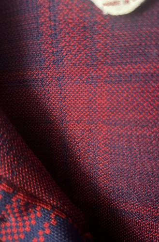 Vintage Lord Jeff Pullover Long Sleeve Red Plaid Double Knit Shirt - Check Pics! - Picture 8 of 8