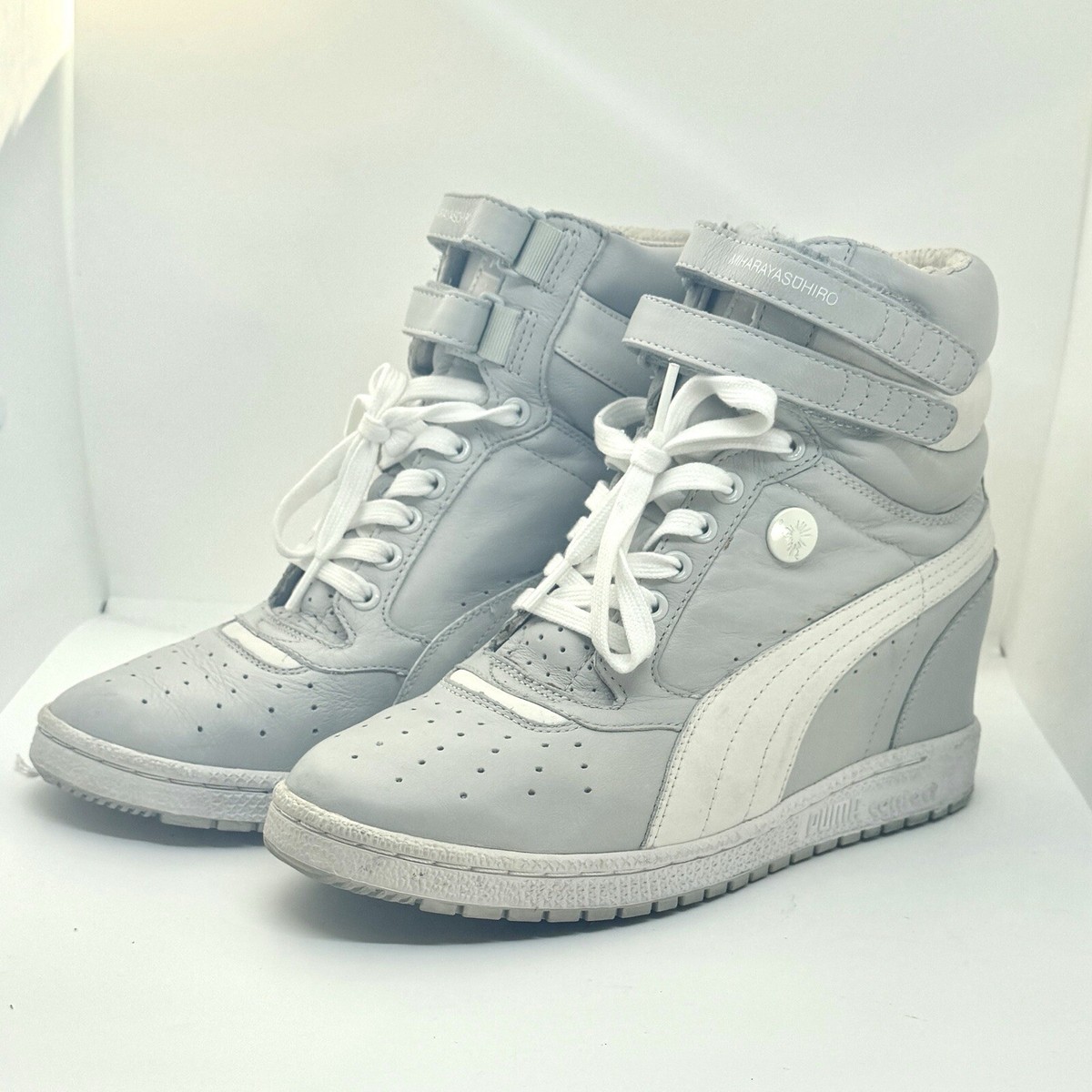 puma high top wedge sneakers