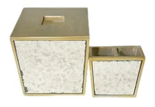 Mirrored Tissue Box Cover & Tooth Brush Holder Venetian Dillards Southern Living