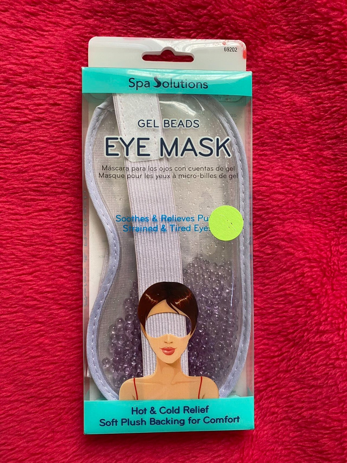 Spa Solutions Gel Beads EYE MASK Hot & Cold Relief Soft Plush eBay