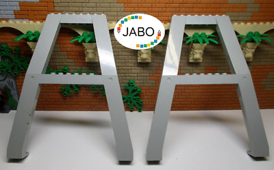 (B 1) 2x Lego 2635 Crane Supports Loading Crane Railway Bridge Light Grey 4514
