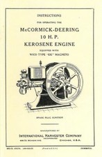 10 HP McCormick Deering International M EK Magneto Gas Engine Motor Book Manual 