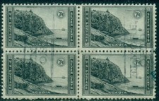 SCOTT # 746 BLOCK OF 4, USED, ACADIA, ELMORE, OHIO CANCEL, ,  GREAT PRICE!